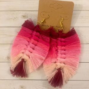 PINK OMBRÉ FRINGE EARRINGS